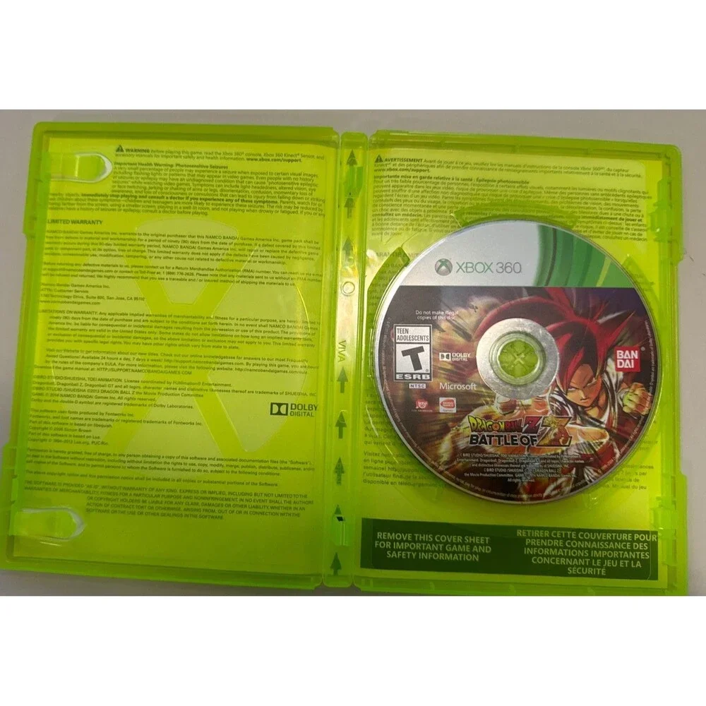 Dragon Ball Z: Battle of Z (Microsoft Xbox 360, 2014) No Manual